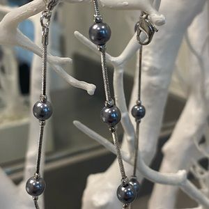 Jared Tahitian Pearl Station Necklace and Bracelet Set. Gently Used.